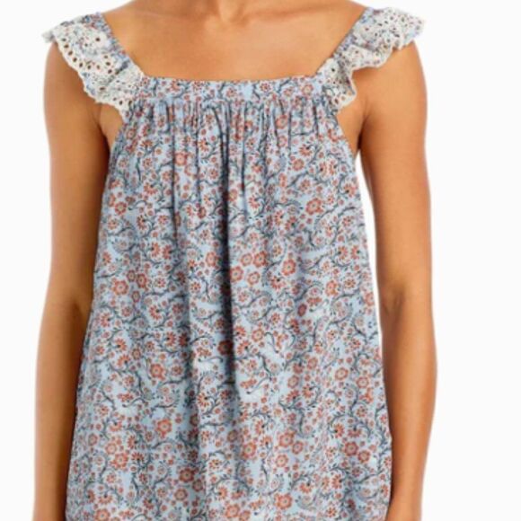 Fever Printed Off The Shoulder Rayon Tank Top Size Small - Picture 1 of 8